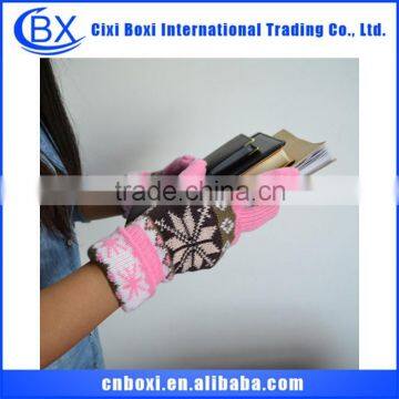 2014 Snow custom acrylic warm knitted warm gloves