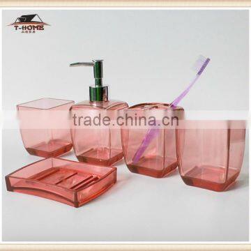 fashion diamond shape plastic bathroom accessory set