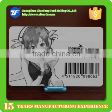 Supermarket Club CR80 plastic membership card, PVC barcode card