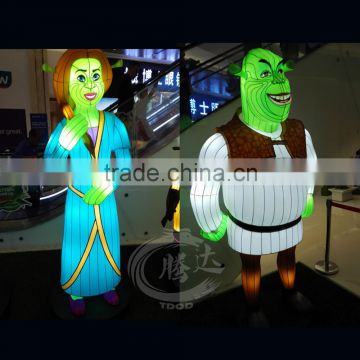 in amusement park christmas shrek lantern