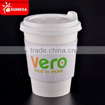 Disposable coffee paper cups single PE with cap