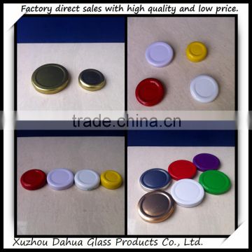 Golden and silver metal tin lids screw lids metal cap