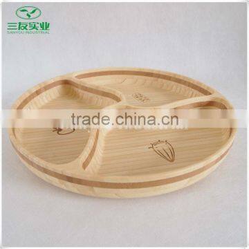 Natural Bamboo Candy Tray with Carvings