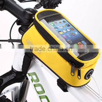 Wholesale new style handlebar mountain bicycle Navigate holder phone case bag 12496S solar bicycle charger bag