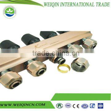 Brass Manifold DN25 or 32 With Automatic Thermostatic Valve Manifold Gauge no Lecking Made in China photo-3