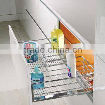 TKK Chrome Plated Iron Pull Out Wire Basket In Sink Cabinet