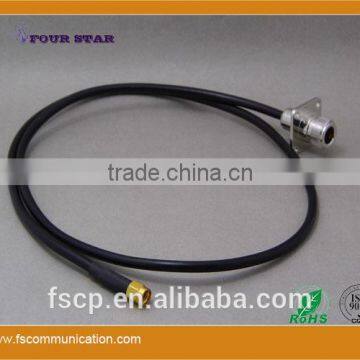 LMR200 Cable Assembly with N Female Flange Clamp to SMA Male Crimp Connector