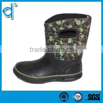 Hole Warming Spider Printed Neoprene Rubber Rain Boots Wholesale