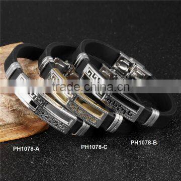 Custom Silicone Bracelet With Stainless Less Clasp Hot-sell