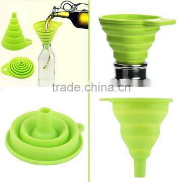High Quality 1pc New Mini Silicone Gel Foldable Collapsible Style Funnel Hopper Kitchen Cooking Tools