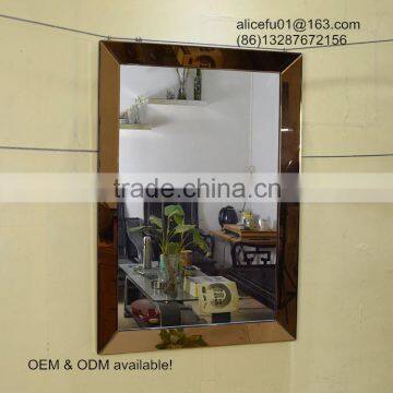 China factory direct unique frameless mirror, decorative wall mirror 50x70 60x90 70x100