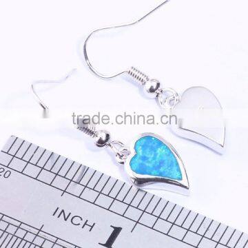 Pink Opal Wholesale 925 Sterling Silver Heart Dangle Earrings photo-5