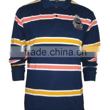 stock 200gsm CVC long sleeve polo t shirt