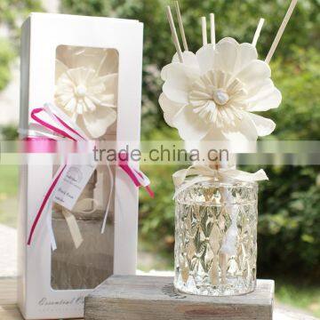 Aroma Scented Flower Reed Diffuser With Diamond Glass Bottle