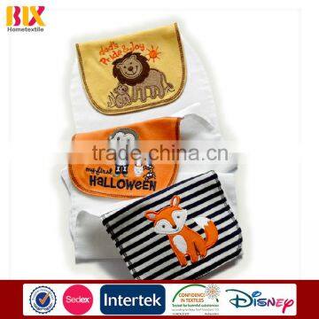 products china 100% cotton child embroidered fox sweat absorbent cloth