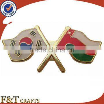 DIY shape China OEM factory cheap metal friendship flag lapel pins