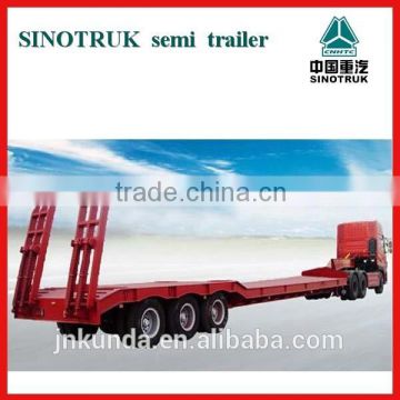 2015 China made tri-axle 50 ton low bed truck semi trailer