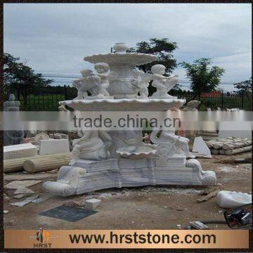 Handcarved Marble stone angel water fountains for center plaza