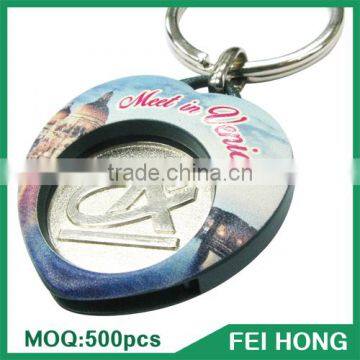 Wholesale cheap customized travel souvenir gift metal coin keychain