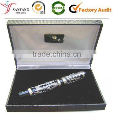 Cheap sale black plastic ball point pen ink pen package box single double