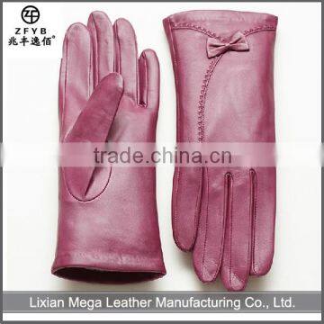 China new design popular Women Leather Gloves Plain