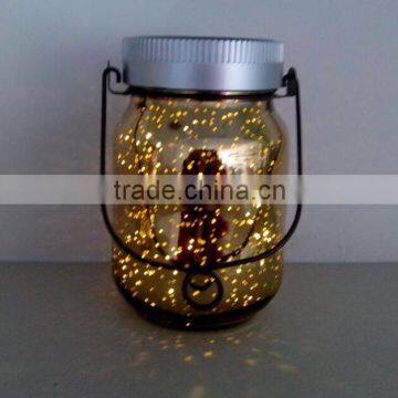 New craft fairy solar firefly golden led jar for outdoor inflection