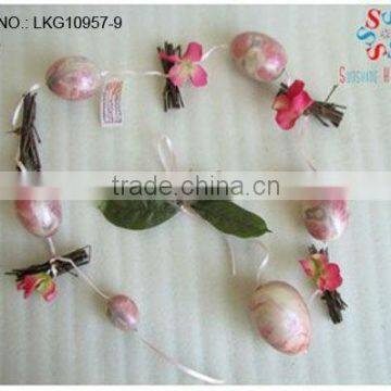 2014 Hot Sale Artificial Polyster 41" Flower& Egg Garland For Christmas And Home Decoration