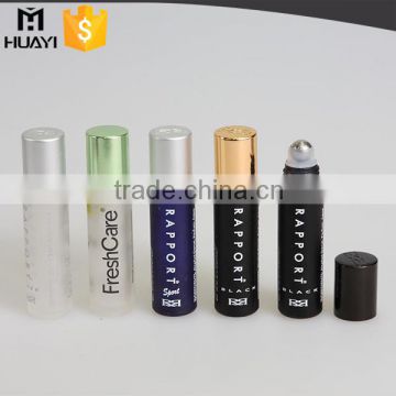 8ml/10ml clear frosted colored glass roll on bottle with stainless steel roller ball