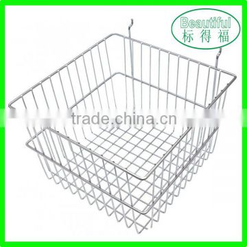 Supermarket hanging slatwall wire basket