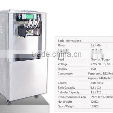 2+1 Mixed Flavors Used Commerical Ice Cream Machine With Good Price,CE Approved photo-4