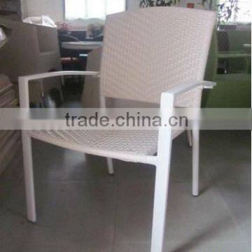Rattan Furniture Restaurant Wicker Dining Stacking Arm Chair YC301