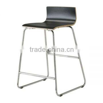 Wooden Seat Metal Frame Leisure Bar Chair