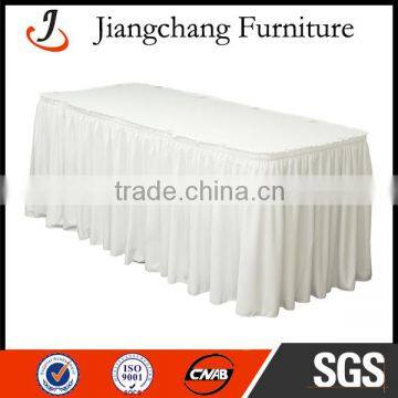 Wedding Rectangle Polyester Table Skirt JC-ZB06