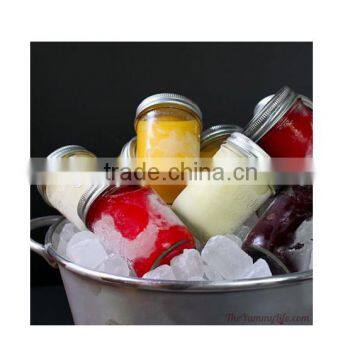 4oz /8oz /12oz /16oz Glass Jam Mason Jar for Freezing Food Ice Cream Jars With Silver Cap