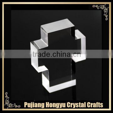 cross shaped crystal glass block