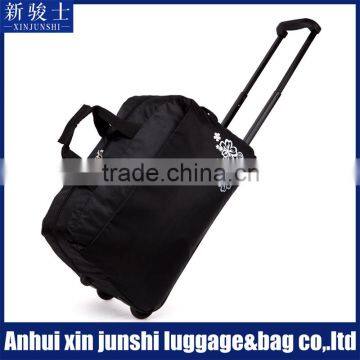 Custom Design Logo Polyester Spinner 2 Wheels Soft Trolley Case Smart Trolley Bag