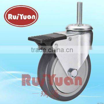 Euro type polyurethane threaded stem swivel caster