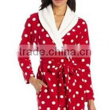 Women Wholesale Coral Fleece Microfiber Leopard Bathrobe photo-2