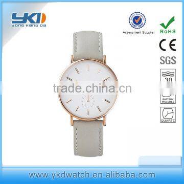 Simple grey genuine leather strap for pictures of fashion girls watches