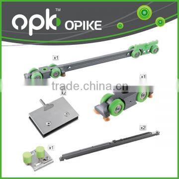 OPK Glass Door Furniture Top Hang Soft Close Damper Slow Motion Sliding Roller