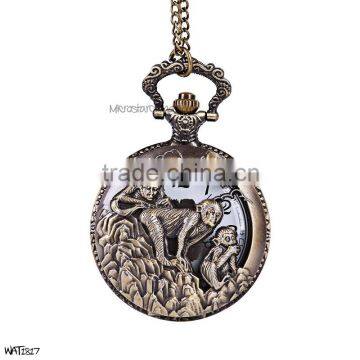 Brass Chain Necklace Pocket Watch