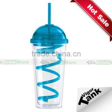 Translucent Reusable Plastic Cup with Dome Lid