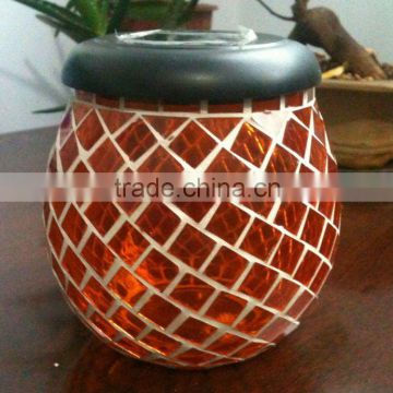 glass mosaic solar jar with solar lid