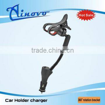 Factory price Dual usb car charger with car mount holder , universal car holder