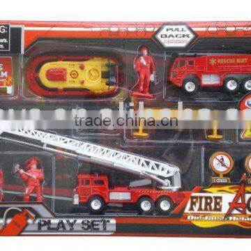 Die cast, metal,alloy deluxe fire action play set toy with en71 7718F-4