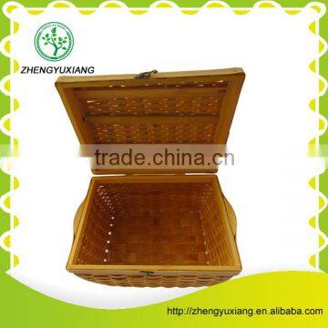 Handmade Picnic Basket With Lid and Metal Key