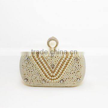 V shape beaded handbag for ladies