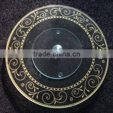 Round 4mm thick tempered glass rotating lazy susan