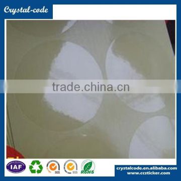 Anti counterfeit acrylic pressure adhesive peel off destructible eggshell vinyl materials label