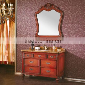 Floor Standing Luxury Classical Solid Wooden Customized Washroom Cabinets